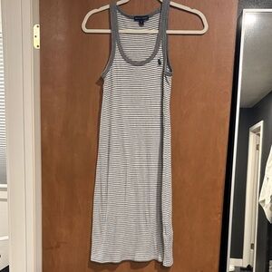 Ralph Lauren Gray and White Striped Dress